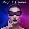 LED Light Up Glasses USB Rechargeable & Wireless with Flashing LED Display Glowing Luminous Glasses for Christmas