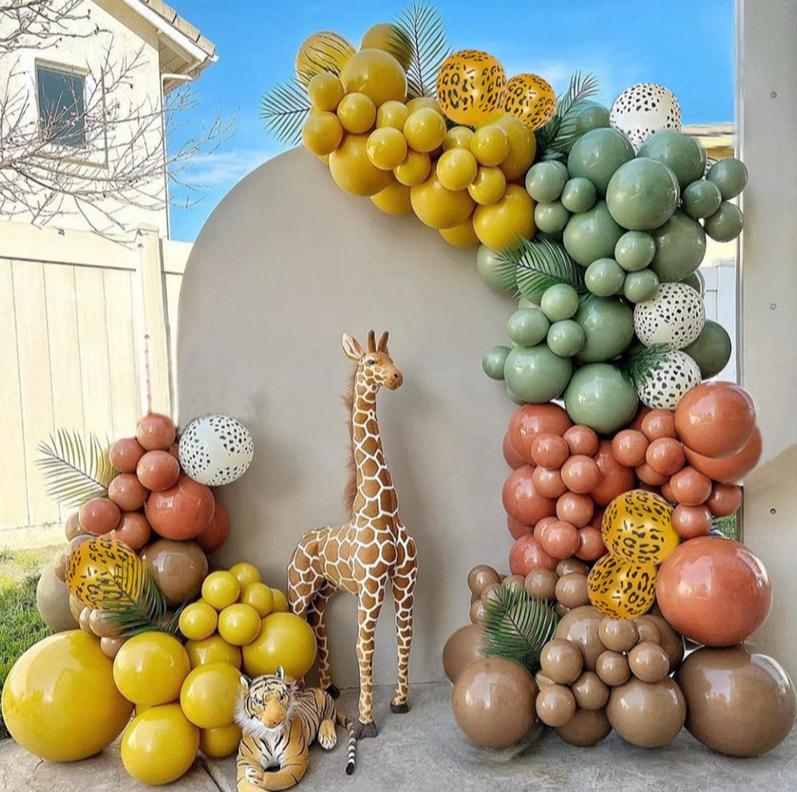 Jungle Forest Theme Sage Green Balloons Arch Garland Kit Kids Boys Birthday Party Decorations