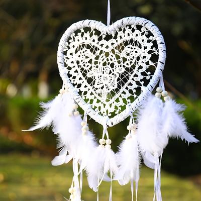 2D-Traumfänger im Bohème-Stil – Windspiel mit Federquasten, Dekoration für Zuhause, Weihnachten, Valentinstag