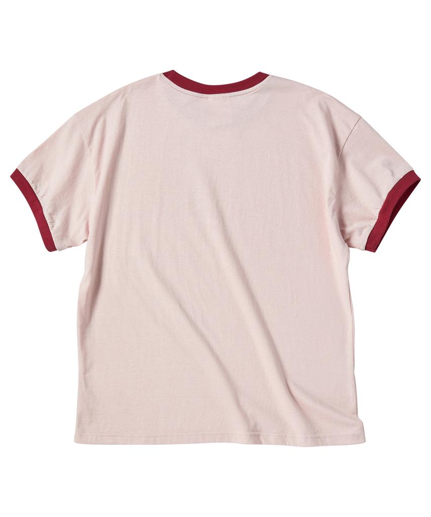 Eontaiteulseoul Unicorn Typo Ringer Crop Short Sleeve Pink