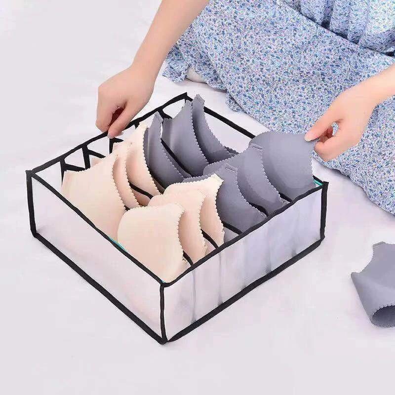 Mesh Storage Box with Divided Compartments for Underwear and Socks
