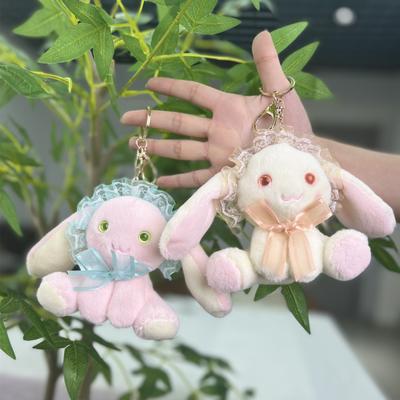 Sevimli Fiyonklu Tavşan Peluş Oyuncak Yavru Köpek Çanta Kolye Anahtarlık Bebek Pençe Makinesi Klipsli Bebek