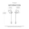 Original 925 Sterling Silver Hollow-out Butterfly Tassel Stud Earrings For Women Wedding Party Jewelry Gift