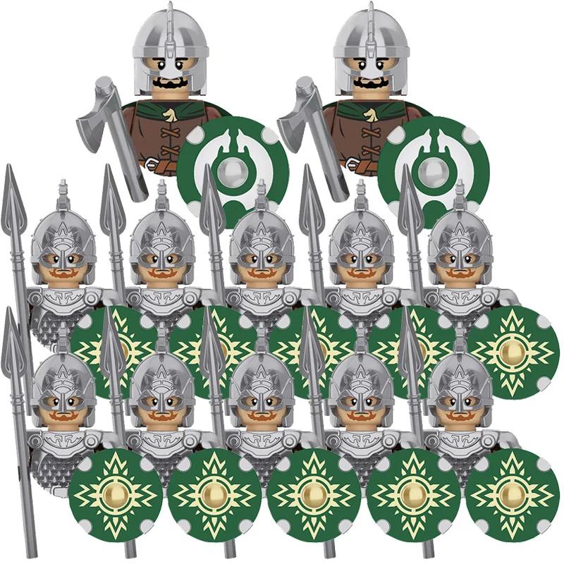 Średniowiecze Seria Władca Pierścieni Królewska Gwardia Rycerzy Lohan Starożytni Łucznicy Figurki Żołnierzy Klocki Zabawki dla Dzieci