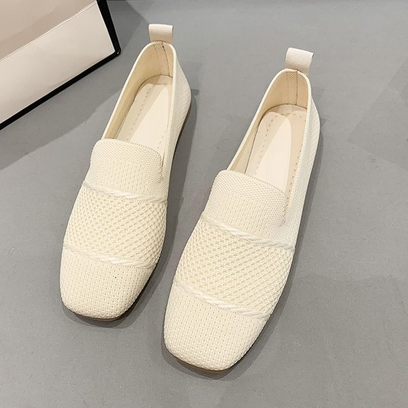 Women's Shoes Are Light and Breathable, New Fashion Soft-soled Flat Shoes, Flying Woven Shoes, Women's Casual Versatile Single Shoes