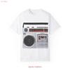 Retro Boombox T Shirt Vintage Slightly Stretched Casual Top For Everyday Wear Breathable Fashion Unisex Soft Homme