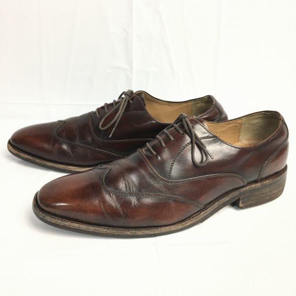 Vintage DAKS Wingtip Business Shoes Brown size 40.5 25.0-25.5 Men's(USED)
