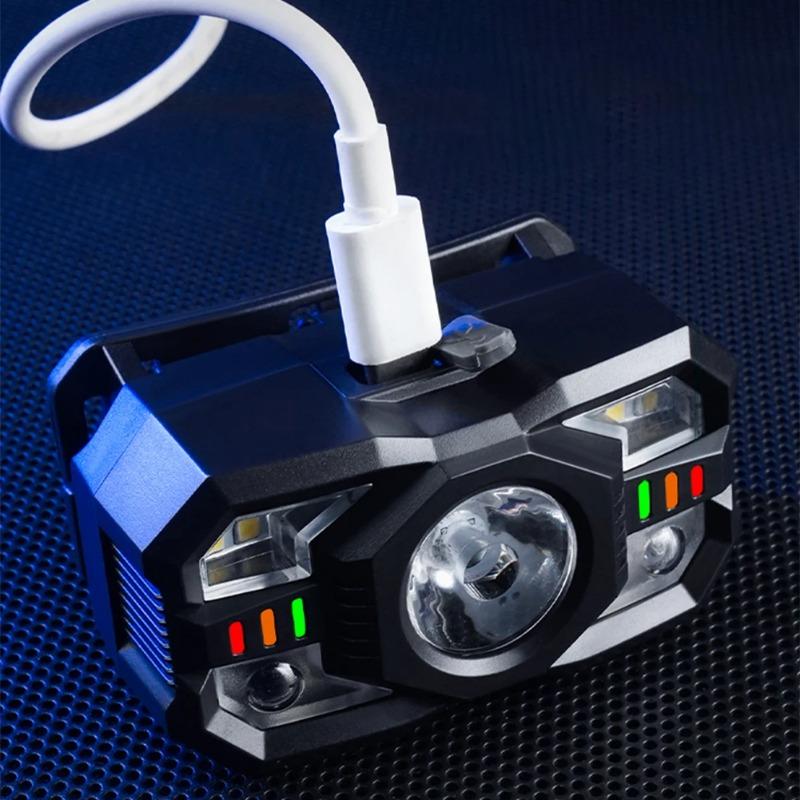 Smart Sensor Headlamp,Multi-Mode Portable Flashlight,Waterproof Type-C Rechargeable,Running,Camping,Cycling,Fishing,Outdoor,BBQ