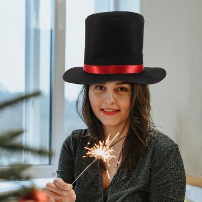 Snowman Hat Christmas Red Ribbon Soft Dress-Up Hat Holiday Winter Party Costume Festive Snowman Accessory Winter Hats Women