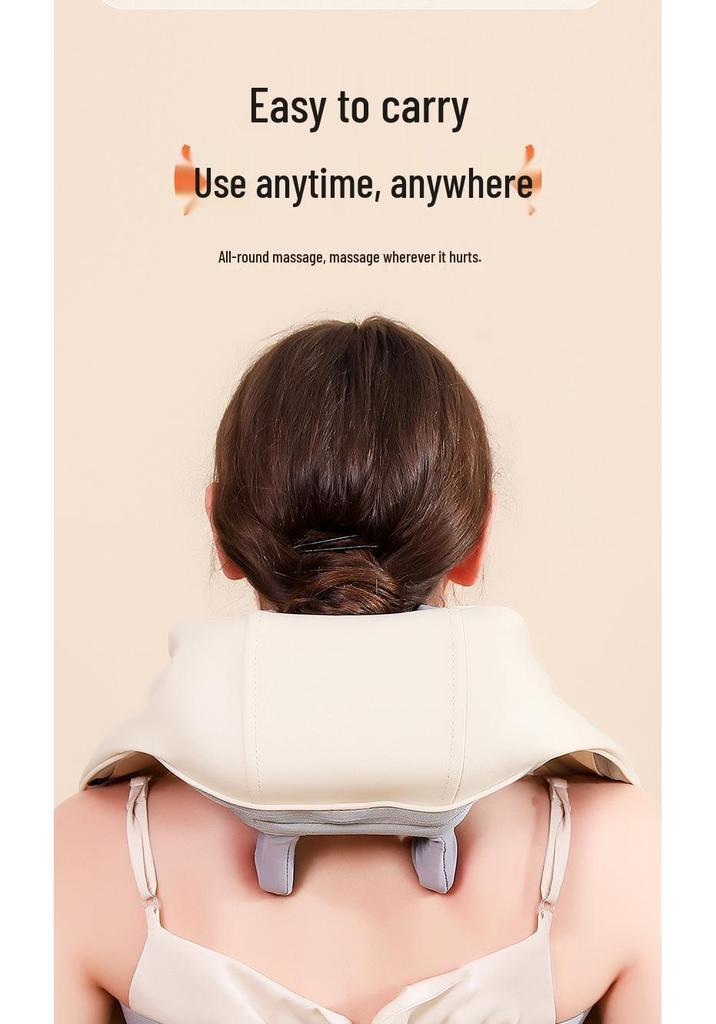 Rechargeable Trapezius & Cervical Neck Massager with Kneading & Heat Therapy