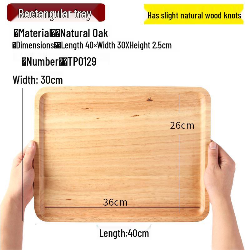 Japanese-Style Solid Wood Rectangular Tea and Cake Tray