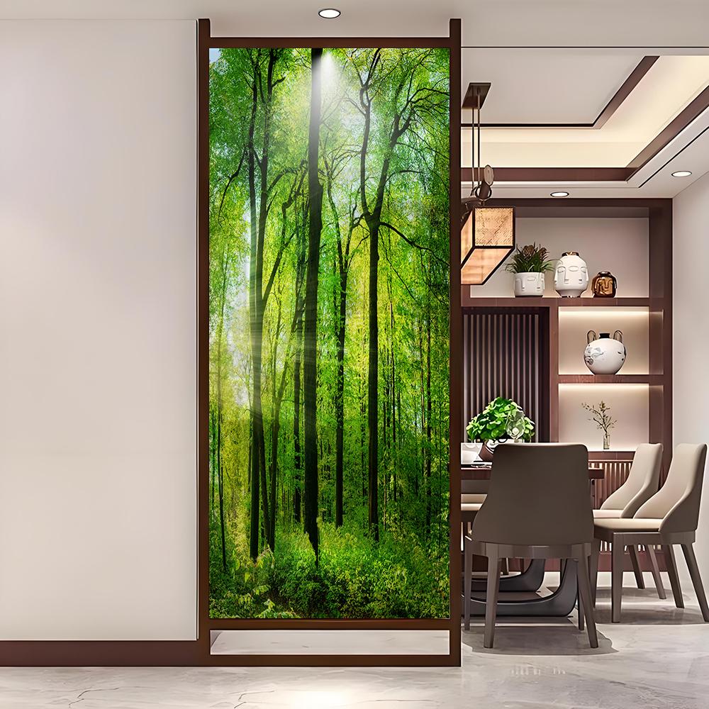 

Static Cling Privacy Window Film Green Plants Decorative Window Film Frosted Glue Free Glass Window Sticker for Home Decor 03 (as the picture,40x100cm WxH)