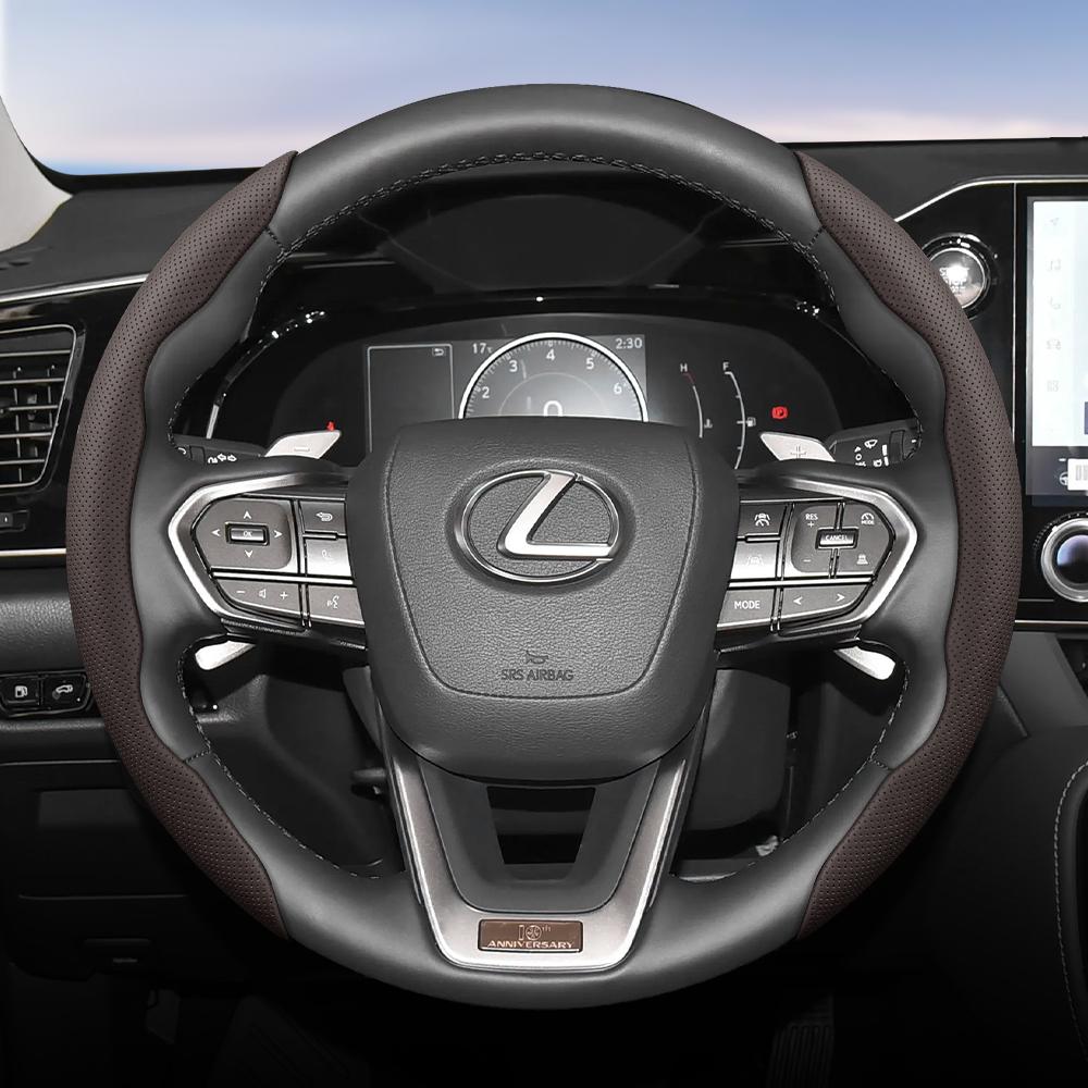 Suitable for Lexus Breathable Hole Leather Steering Wheel Cover Segmented Quick Release Design Non-Slip and Durable Is250 Gs300 Lx570 Nx Is350
