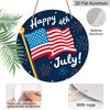 2D Flat 1pc, 8x8 In, Happy Fourth of July Round Aluminum Metal Sign, Fireworks & Stars Design, Inspired Wall Art for Living Room, Bedroom, Porch