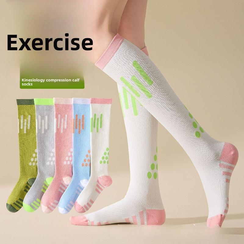 Sports Socks for Women, Running and Skipping Rope, Calf Socks, Marathon Fitness, Pressure, Knee-high Socks, Muscles Can Compress Socks for Women
