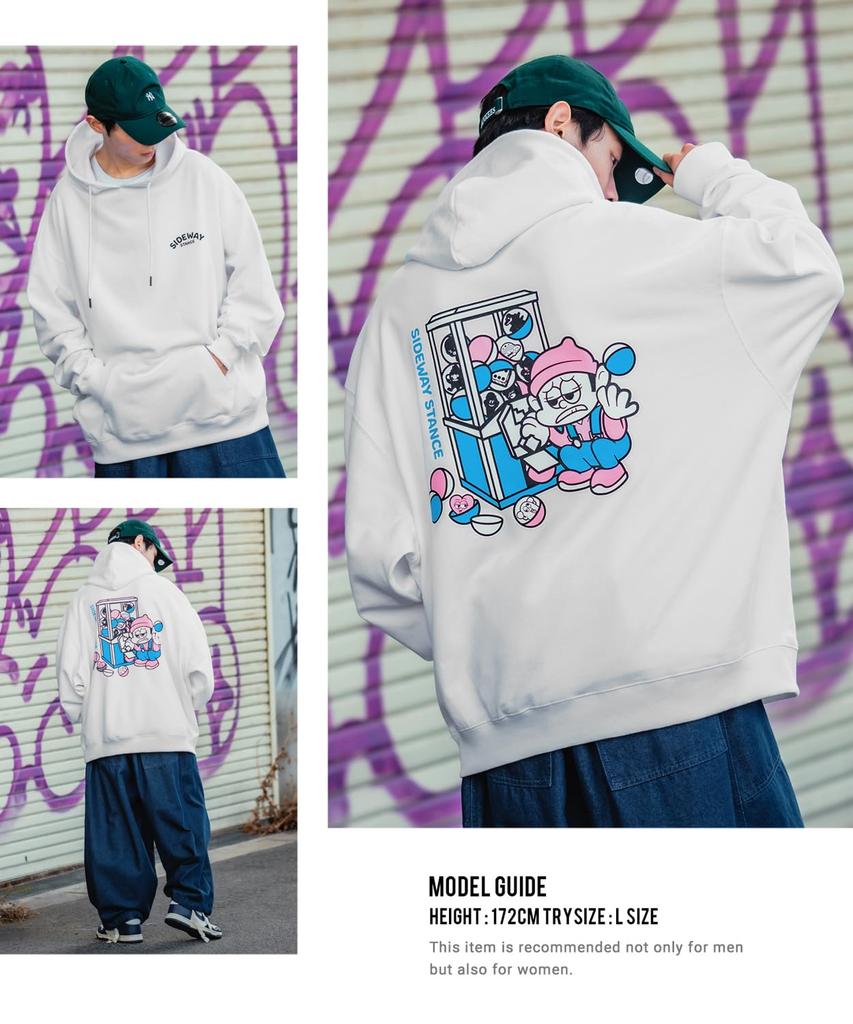 IMPROVES SIDEWAYSTANCE Men's Pullover Fleece Hoodie, Black, 70175