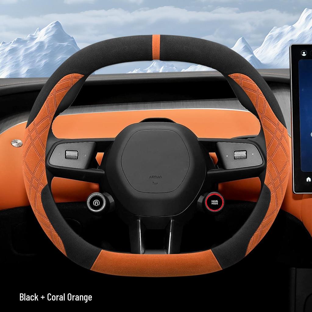 Xiaomi YU7 Ultra-Thin Suede Anti-Slip Steering Wheel Cover for All Seasons - Fits Four-Wheel/Rear-Wheel Drive