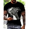 European Sizes Men's 3D Printed Melancholic Dog Graphic T-Shirt - Round Neck Short Sleeve Casual Tee with 3D Dog Face Design, Machine Washable Shirt