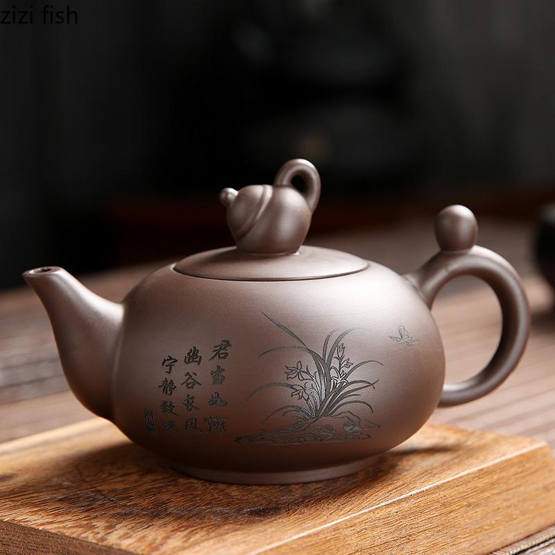 Purple Clay Pot Handmade Teapots Tea Making Utensils Ceramic Teaware Tea Making Tools Afternoon Tea Pot Teas Infuser Craft