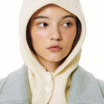 GOCORI PEARL BUTTON BALACLAVA - IVORY Knit Balaclava