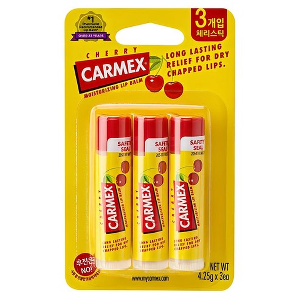 Carmex Moisturising Lip Balm Stick Cherry 4.25g (3pcs) – Cherry Care, Hydration Support, Korean 4.25g (3pcs)