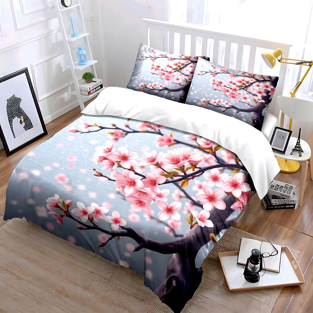 Cherry Blossom Decor Set Multiple Sizes Kid'S And Adults' Bedroom Exquisite 3Pc Bedding Set, Gift