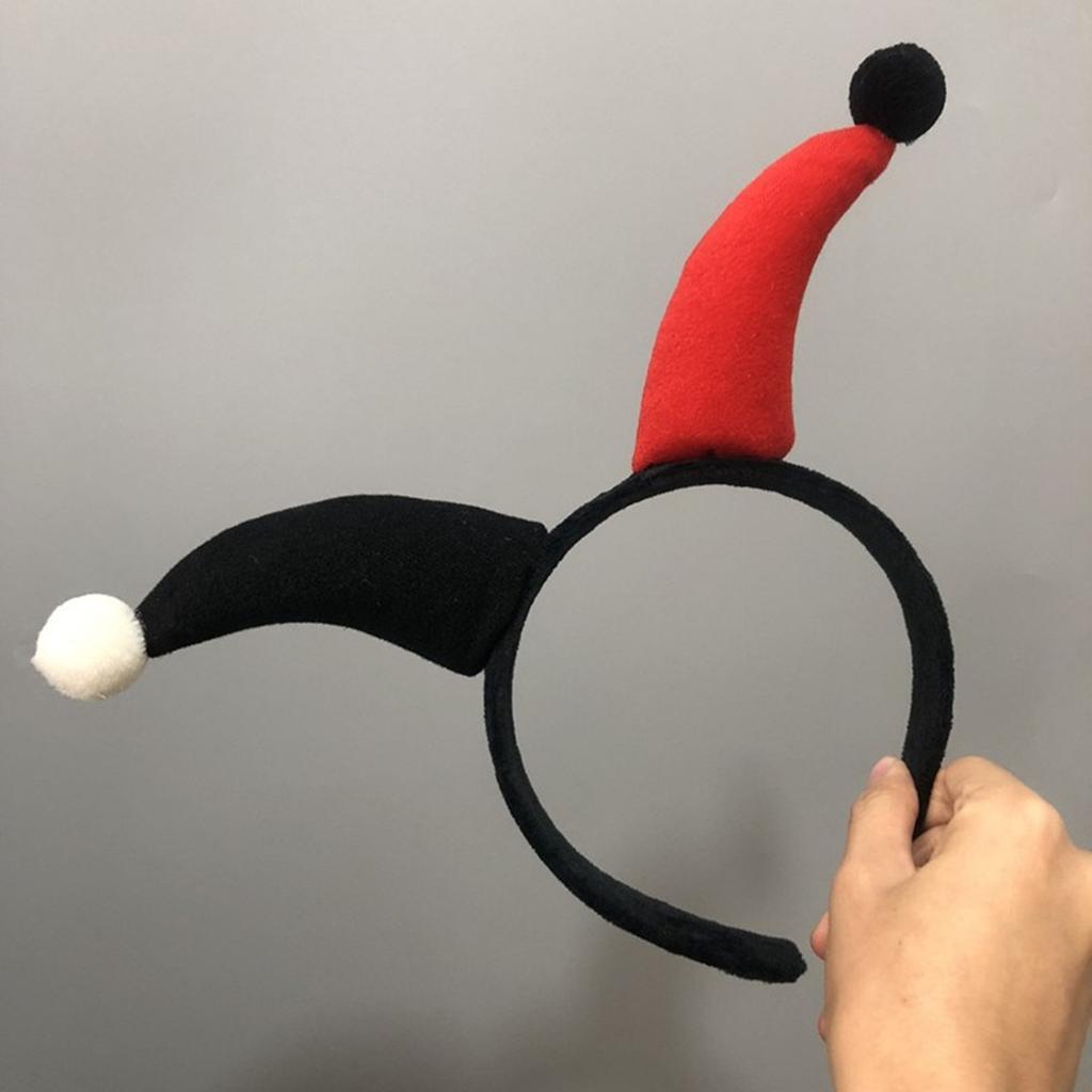 Unique Plush Clown Headband for Adults and Kids Perfect for Halloween and Costume Parties with 3D Exaggerated Horns