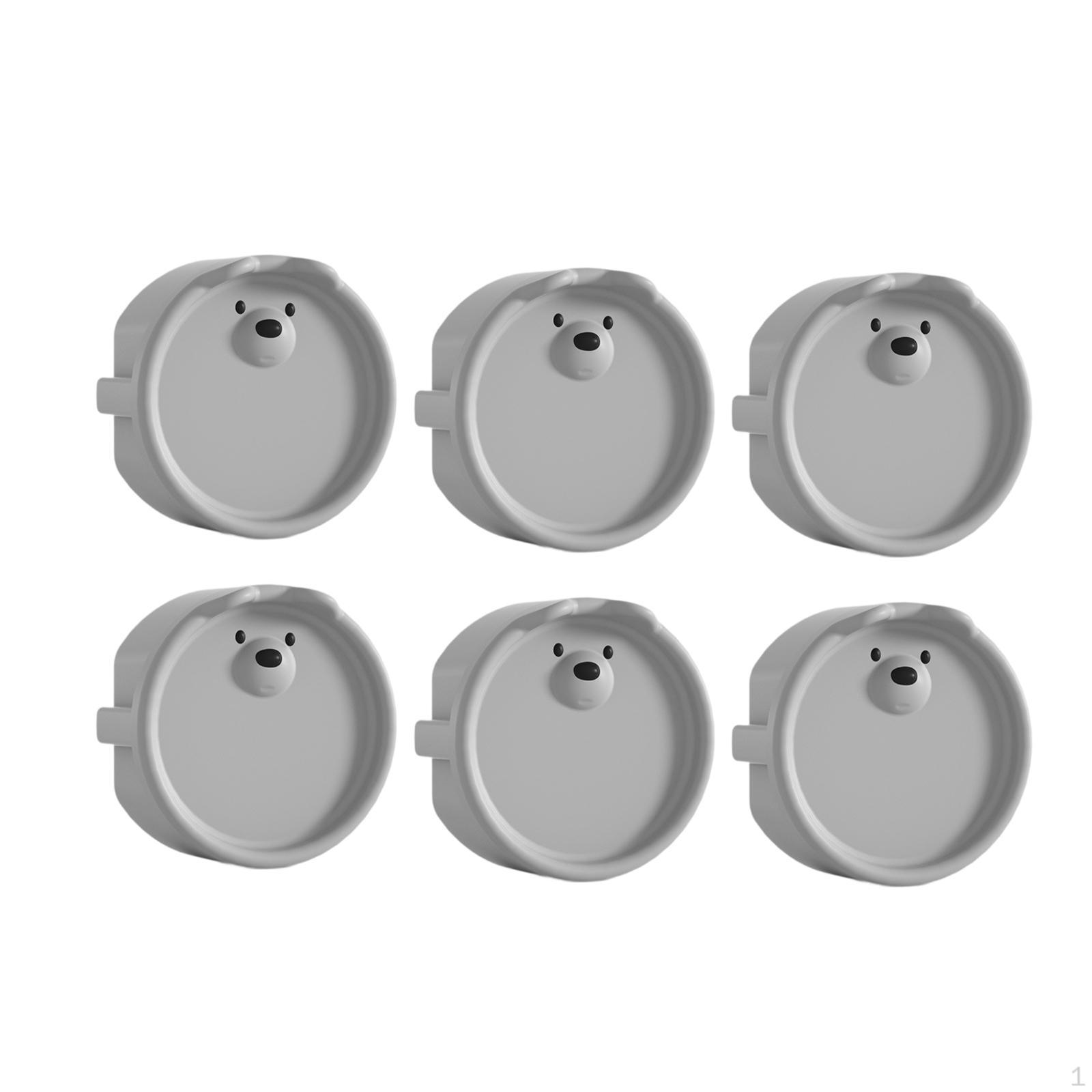 

6 кришок для розеток, захищених від дітей, міцних, легко встановлюваних, захисних кришок для розеток, чорного кольору сірий