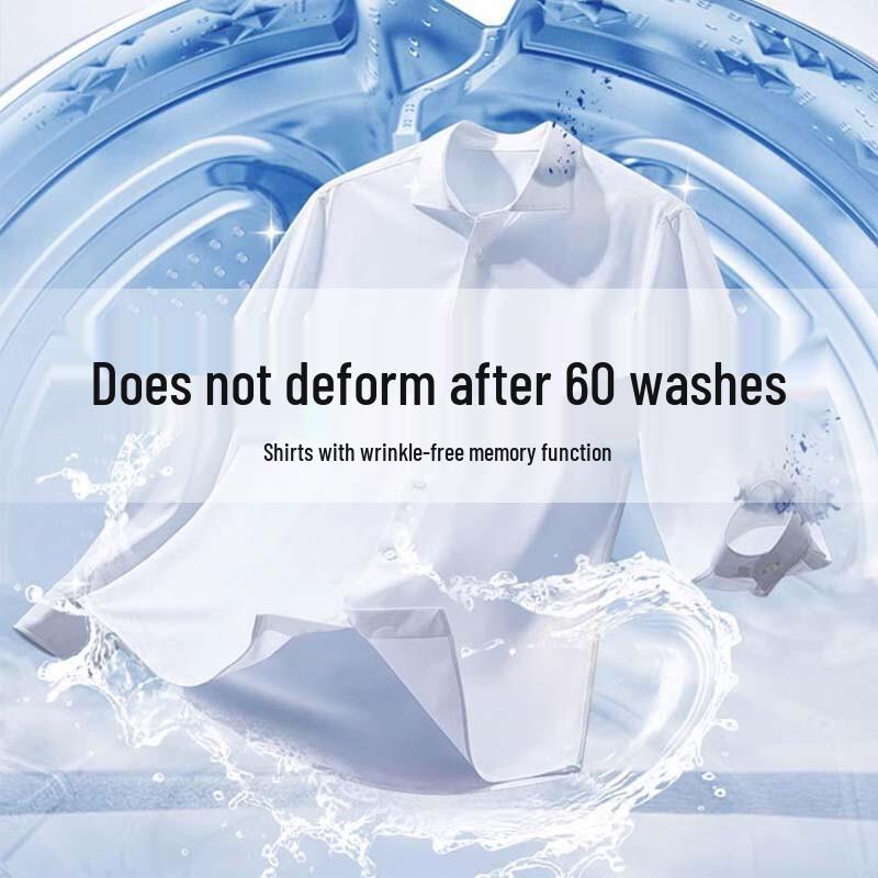 Luomeng Men's Pure Cotton Wrinkle-Free Breathable Short Sleeve Business Shirt