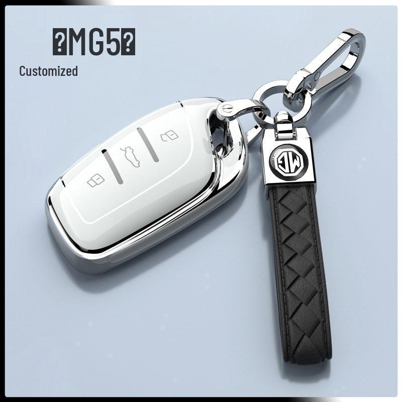 MG 5 Key Case 180 Youth Fashion Luxury Edition 1.5T: Trendy Full-Coverage Protective Shell with Buckle Chain.