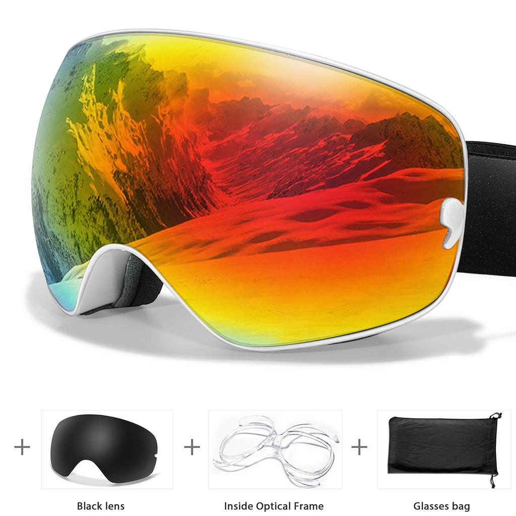 Ski Goggles Men Women Outdoor Sports Anti-fog Snowboarding Snowmobile Glasses UV400 Charngeable Lens Teen Charistmas Cycling