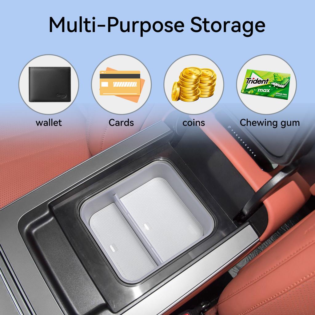Smabee for BYD Tang L 2025 Center Console Cool Box Organizer Armrest Storage Box Car Central Tray Accessories Stowing Tidying