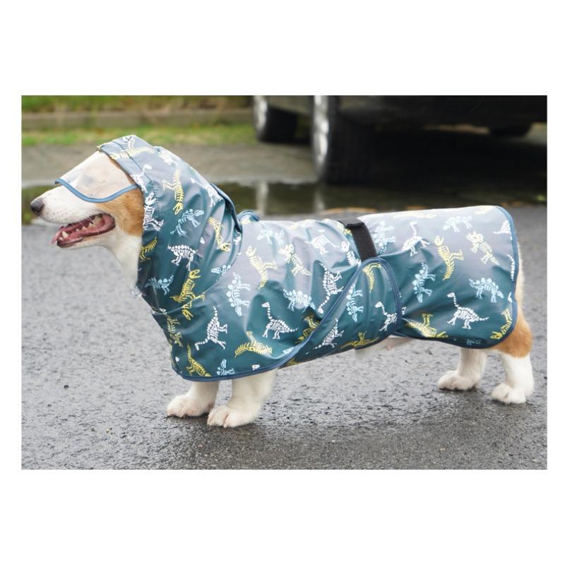 Waterproof Dog Raincoat Full Belly Hooded Cape for Small Medium Large Dogs Teddy Corgi Golden Retriever Puppy Outdoor Rain Jacket