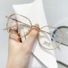 Metal Round Anti Blue Light Glasses Women Men Retro Square Frames Transparent Brown Reading Glasses Gafas de Lectura