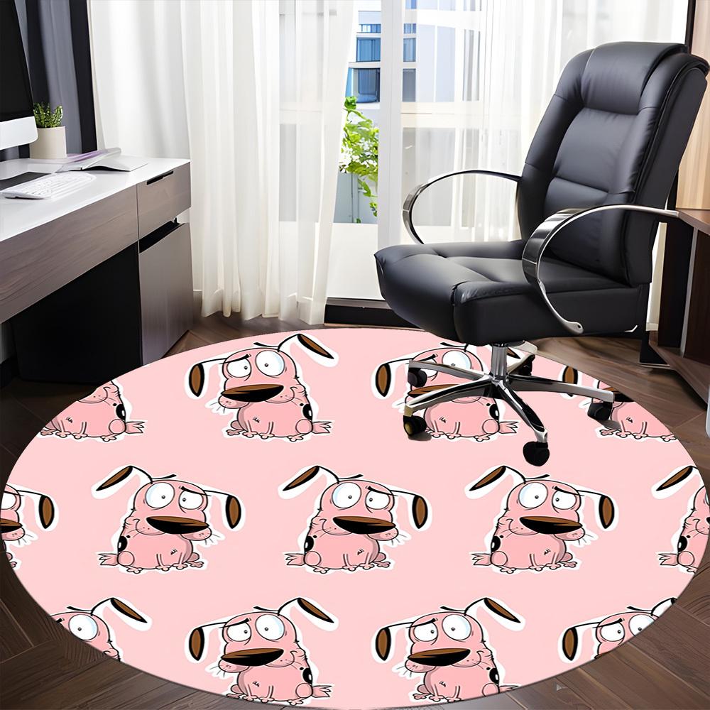 1pc Courage the Cowardly Dog Office Round Area Rug, Under Office Chairs Bedroom Living Room Home Decor a1022223