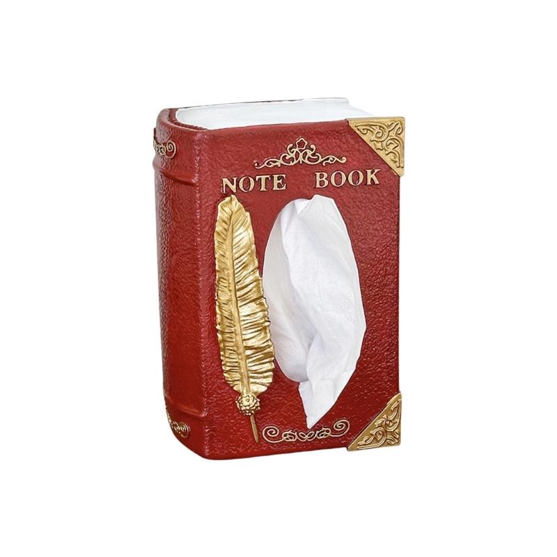

Decorative Book Shaped Tissue Dispenser Kitchen Countertop Organizer Multipurpose Storage Solution for Napkins 1