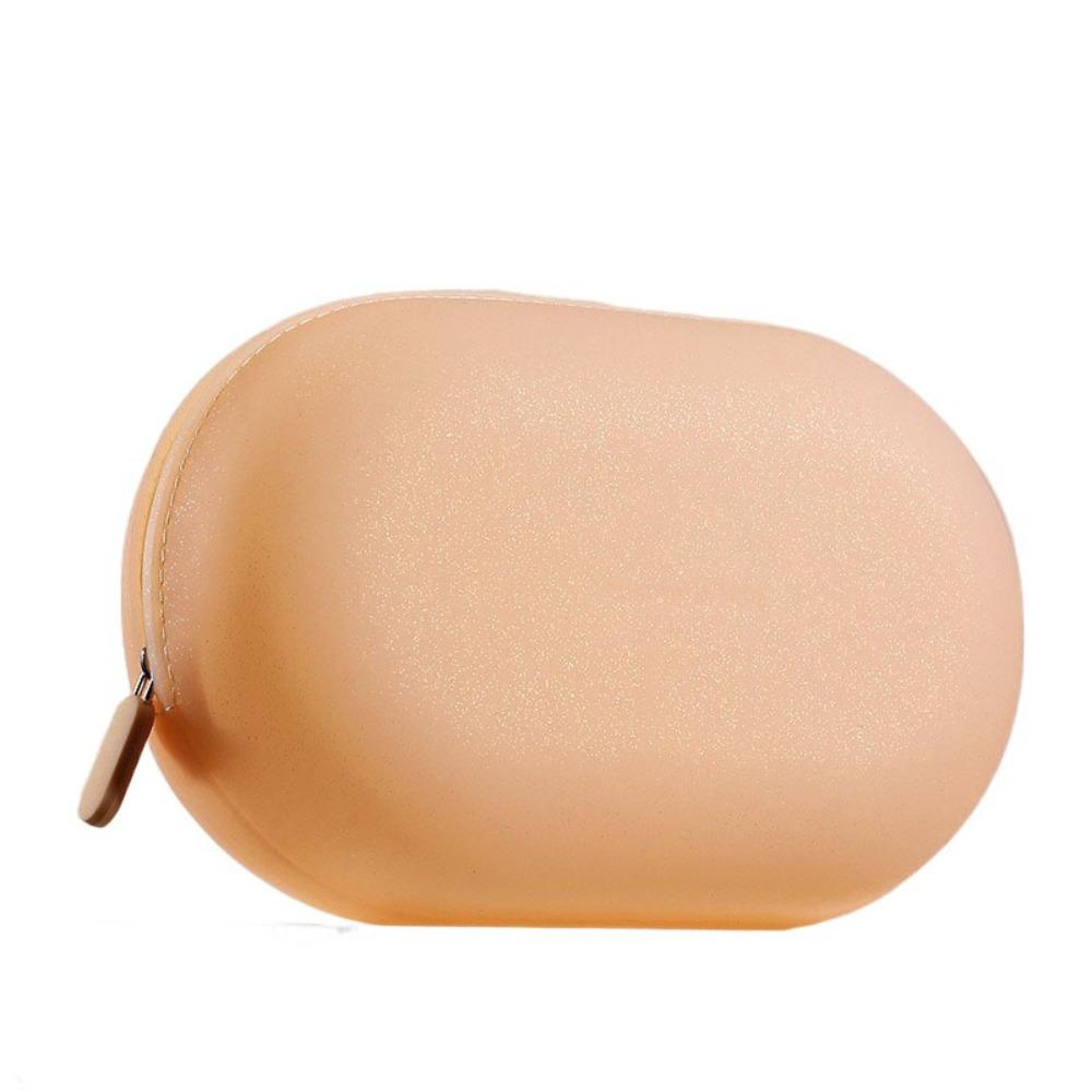 

Portable Large Capacity Silicone Cosmetic Bag Waterproof Zipper Closure Travel Storage Bag Dust-proof Soft Coin Purse Small Item