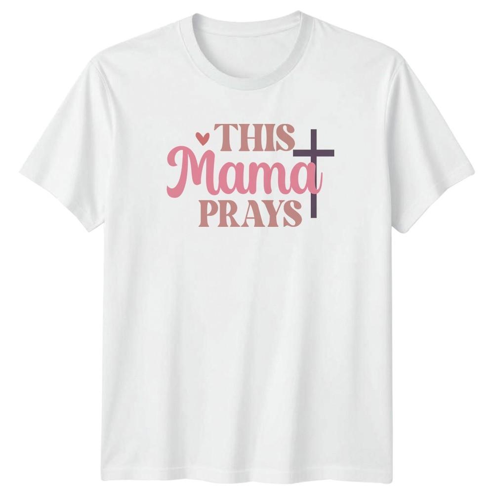 This Mama Prays Unisexs TShirt Christian Motherhood Faith Mothers Day S