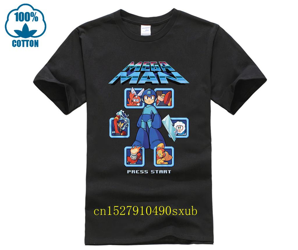Mega Man Select Screen Remix Capcom Gamer Licensed Adult T Shirt Tee Shirt Casual Short Sleeve Print Tee Casual Short Sleeve