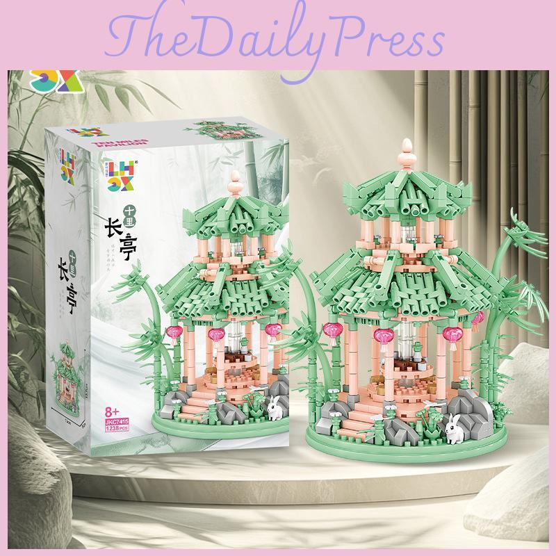 Mile Ten Long Pavilion Building Blocks Diy Model Toy For Artistic Home Display