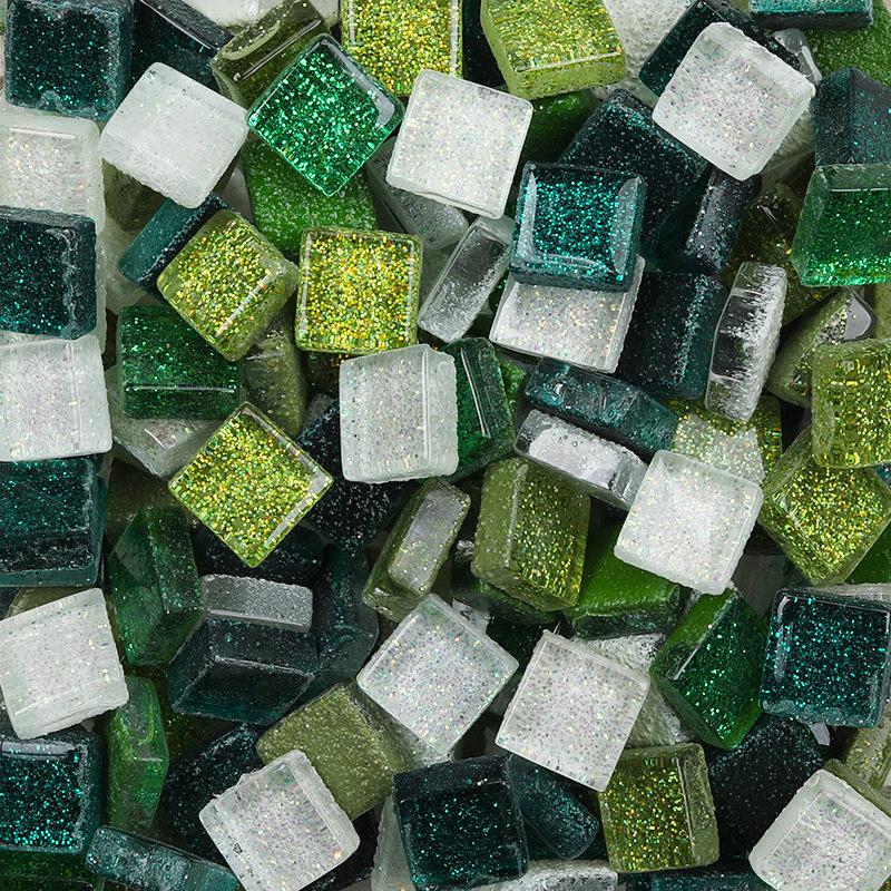 100g Diy Mix Color Glitter Glass Mosaic Stones Mosaic Tiles Glass Pebbles Crafts Material Puzzle For Diy Mosaic Making  Arte