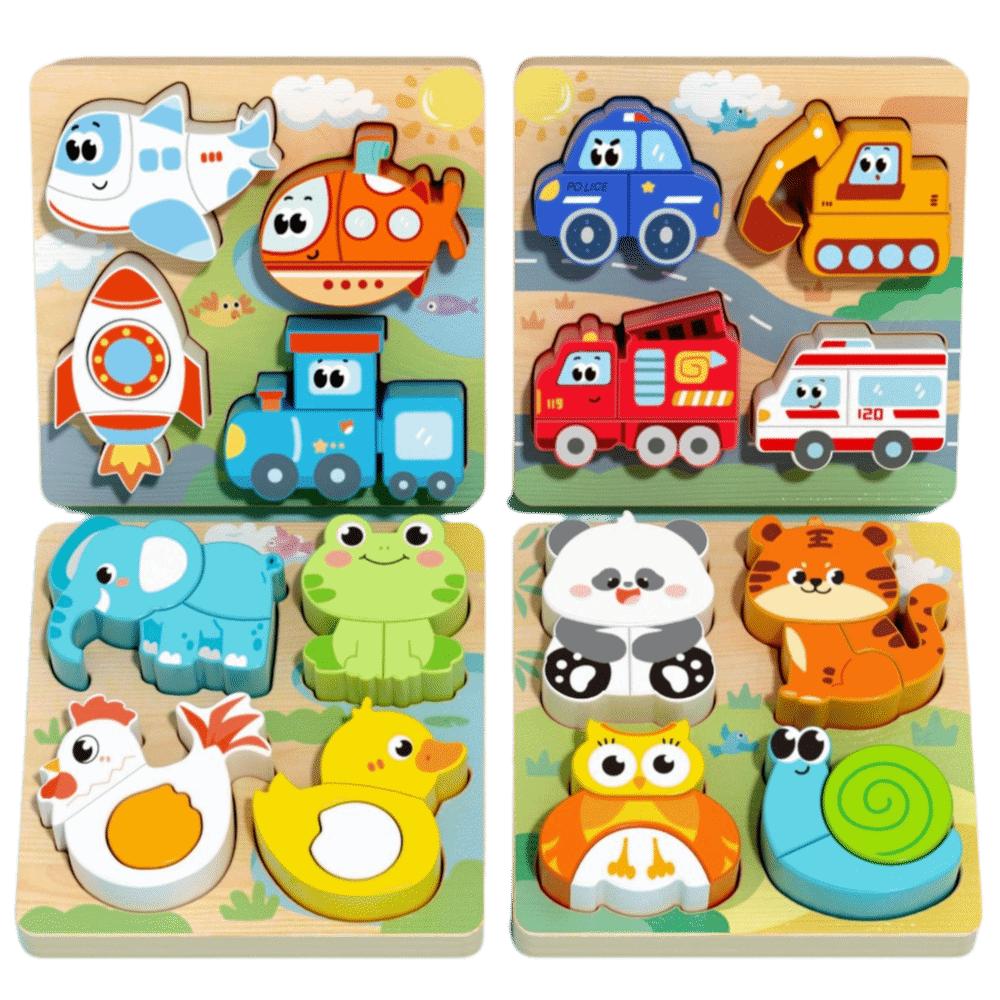 Cognitive 3D Animal Puzzles Toys 4-in-1 Shape Matching Game  Thinking Training