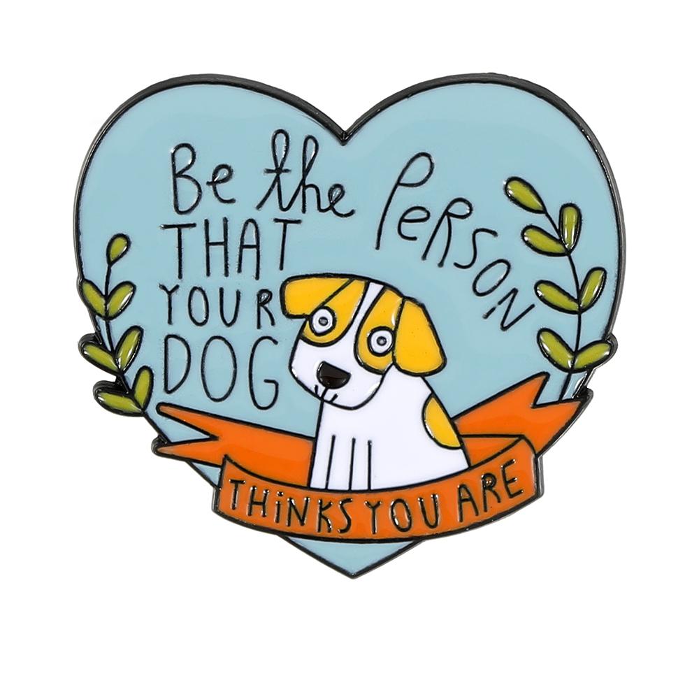 Funny Be The Person That Your Dog Heart Enamel Brooches As Slow As Possible Sloth Pins Letter Animal Design Badge