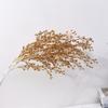 Three-pronged Fan Leaf Netting Artificial Gold Ginkgo Eucalyptus Holly for Wedding Arch Flower Arrangement Home Decor Crafts