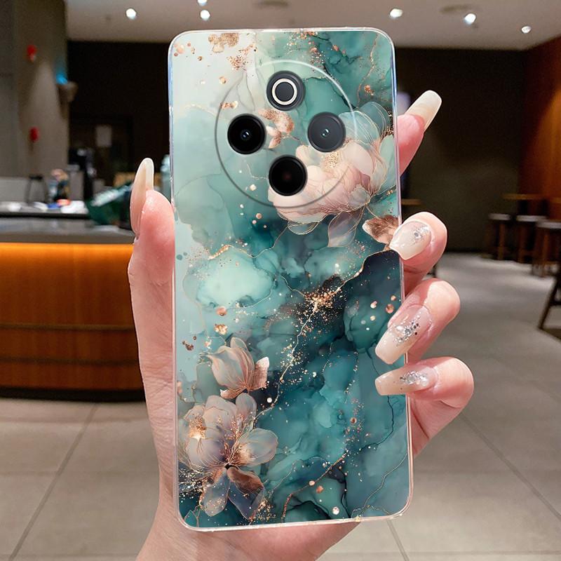 Shockproof Soft Phone Case For Vivo iQOO Z10/Y300 Pro/Y300 Pro+ Plus/T4 Unique Design Elegant Pattern TPU Transparent Casing