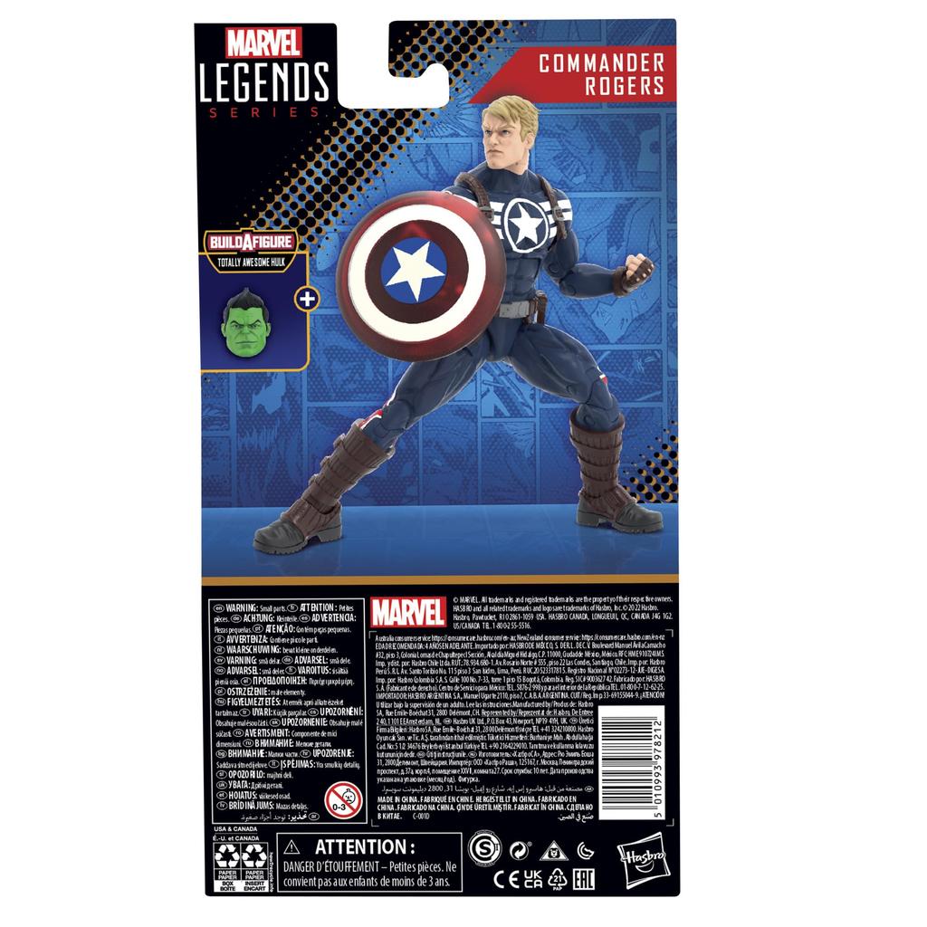 Hasbro Marvel Legends Series Marvel Comics Commander Rogers 6-inch (15 cm) Collectible Action Figure, Ages 4 and Up, F3685, Authentic