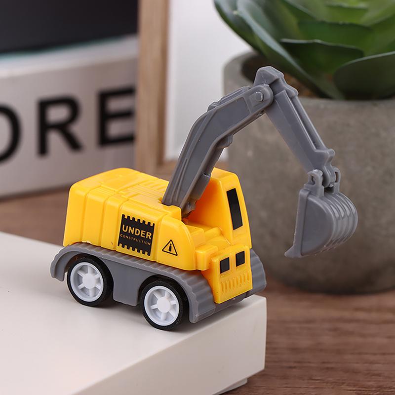 5Pcs/Set Educational Children'S Toy Building Blocks Engineering Vehicle Model Mini Cars Excavator Crane Dump Truck