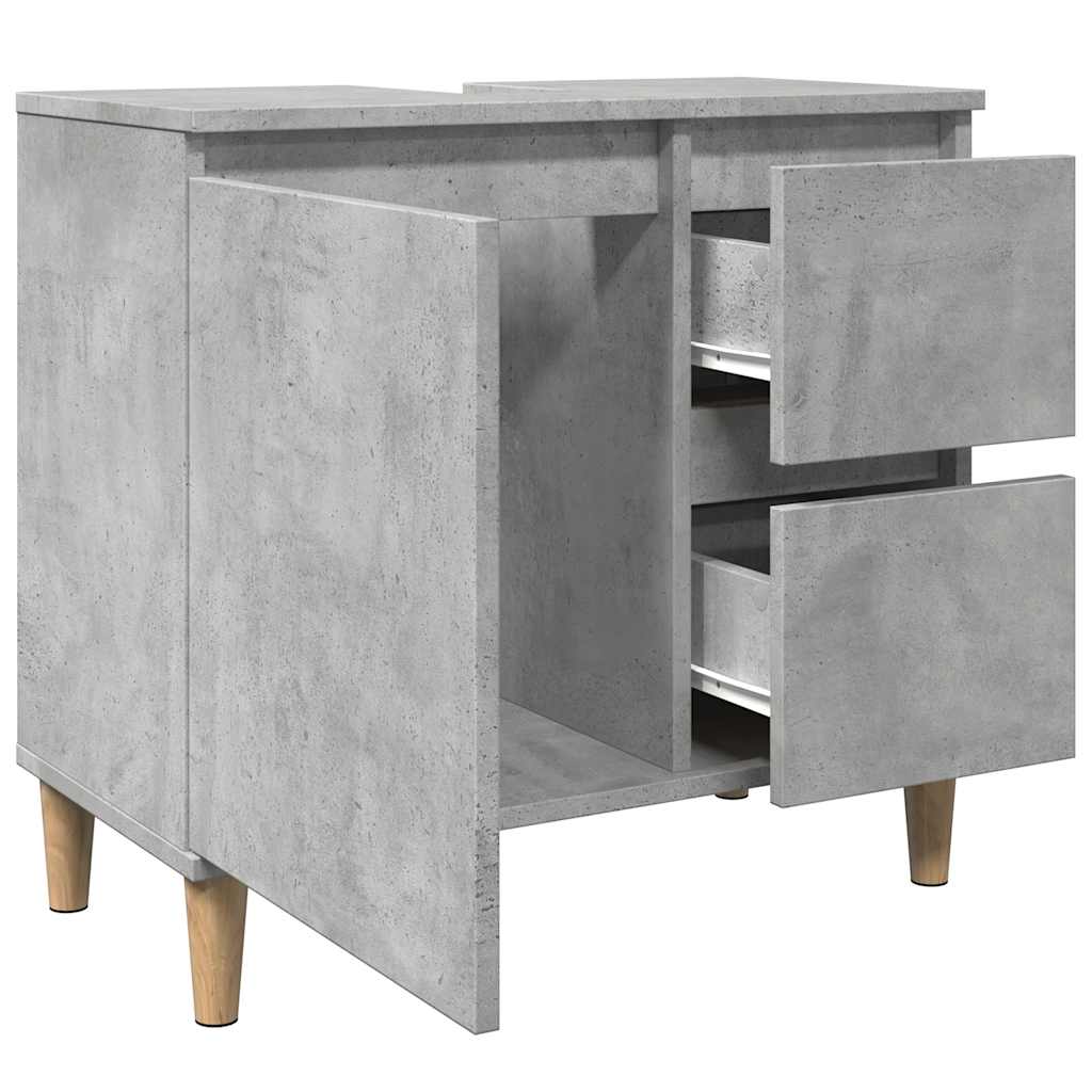 Modern bathroom vanity, storage cabinet under the sink, open storage on the side with door, 65x33x60 cm