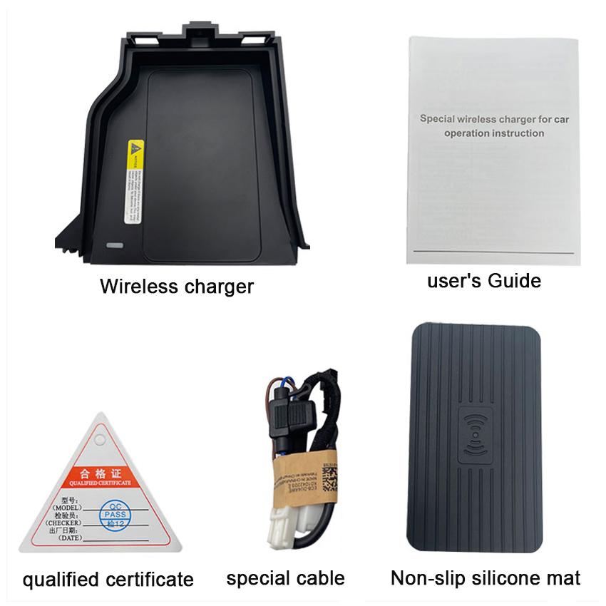 

15 Вт автомобильное беспроводное зарядное устройство QI для телефона, быстрое зарядное устройство, зарядная панель для Toyota Land Cruiser 2016–2020, автомобильные аксессуары