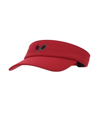 GAME SET MATCH Tennis Racket Embroidered Women'S Sun Visor [Red]